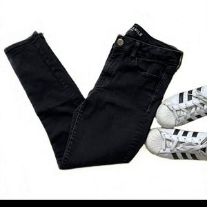 American Eagle Black Super Super Stretch X Mid Rise Jegging Ankle Jeans …